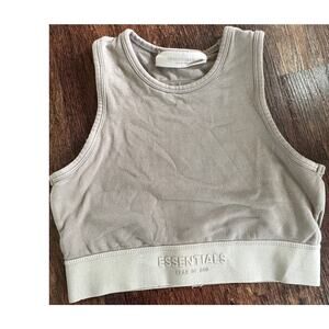 Fear of God Essentials Crop Top Sports Bra Taupe Small FOG Streetwear EUC
